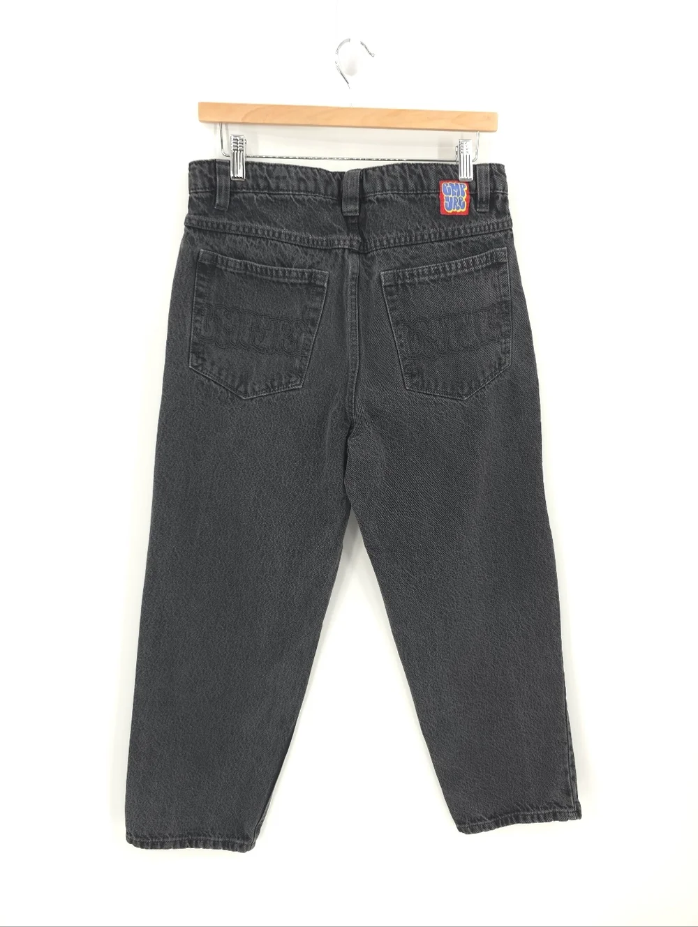 Empyre Kids Embroidered Loose Fit Black Jeans Denim Skater Streetwear Adjustable